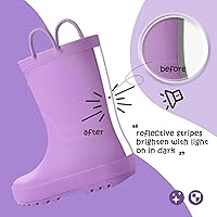 Vista 4 de KomForme - Botas impermeables de goma con asas para la lluvia en color mate para niñas