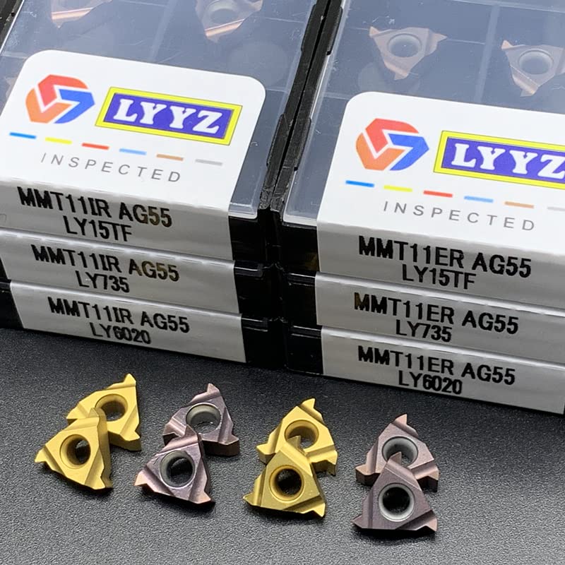 MMT11ER MMT11IR MMT16IR MMT16ER MMT22ER 22IR AG55 AG60 VP15TF ER6020 US735 CNC Thread Milling Cutter Carbide Tool - (LY15TF/ Angle: MMT16ER AG55/ 100Pcs)