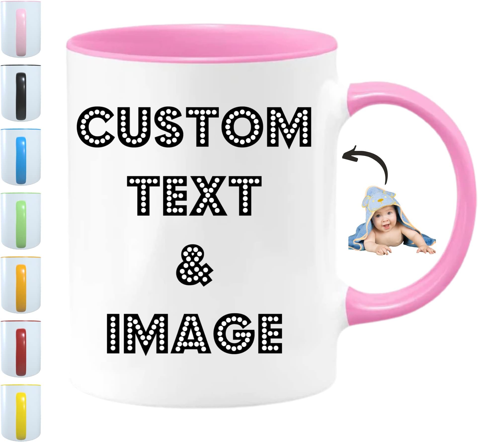Custom Mug With Pictures - Personalized Coffee Mug With Photo, Text, Logo | Customized Gifts for Men & Women | Taza Personalizada 11oz Tea Cup Printed on Both Sides | Birthdays, Holidays, Mother’s Day