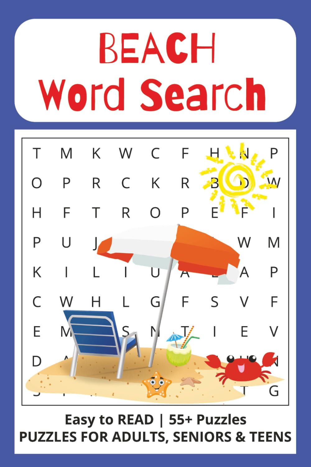 Beach Word Search: Word Searches with Easy to Read Words about Sand, Shore and More