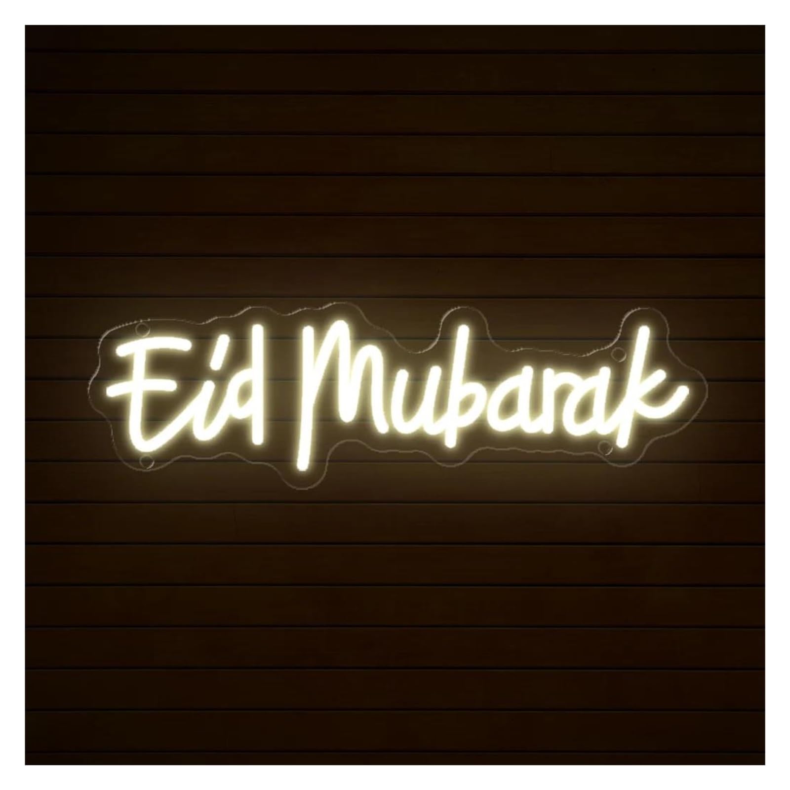 Insegna al neon "Eid Mubarak" per insegne al per neon Ramadan LED luci decorative da parete per stanze 11,8 cm x 39