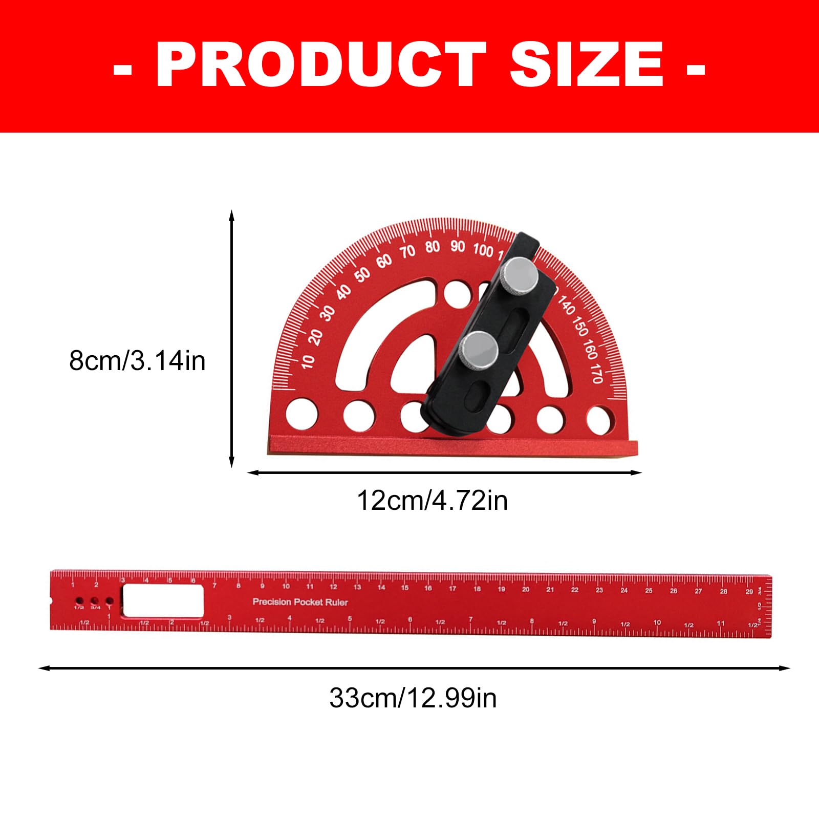 Strumento goniometro per layout della, 300mm steel ruler