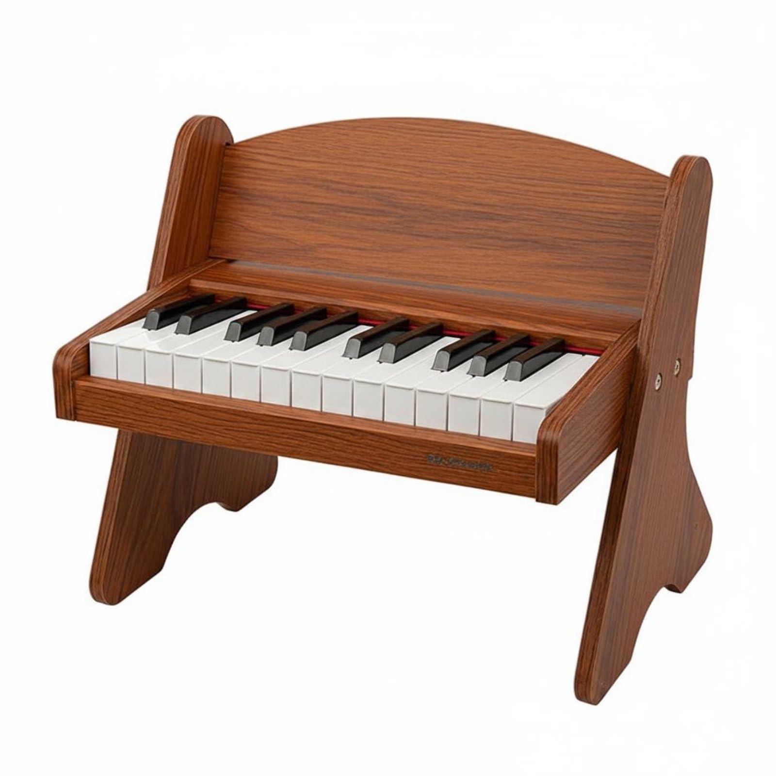 Kinder E-Piano Spielzeug Klavier Keyboard Mini Klavier Tasteninstrument Lernklavier 25 Tasten 22mm Tastengröße Glatter Federmechanismus Deutlicher , Brown , Battery