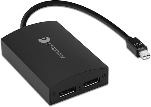gofanco Prophecy 1x2 Mini DisplayPort 1.2 to Dual DisplayPort Adapter - 2 Port DP MST Hub with Extended Display Mode - 4K 30Hz (for Windows PCs, Not