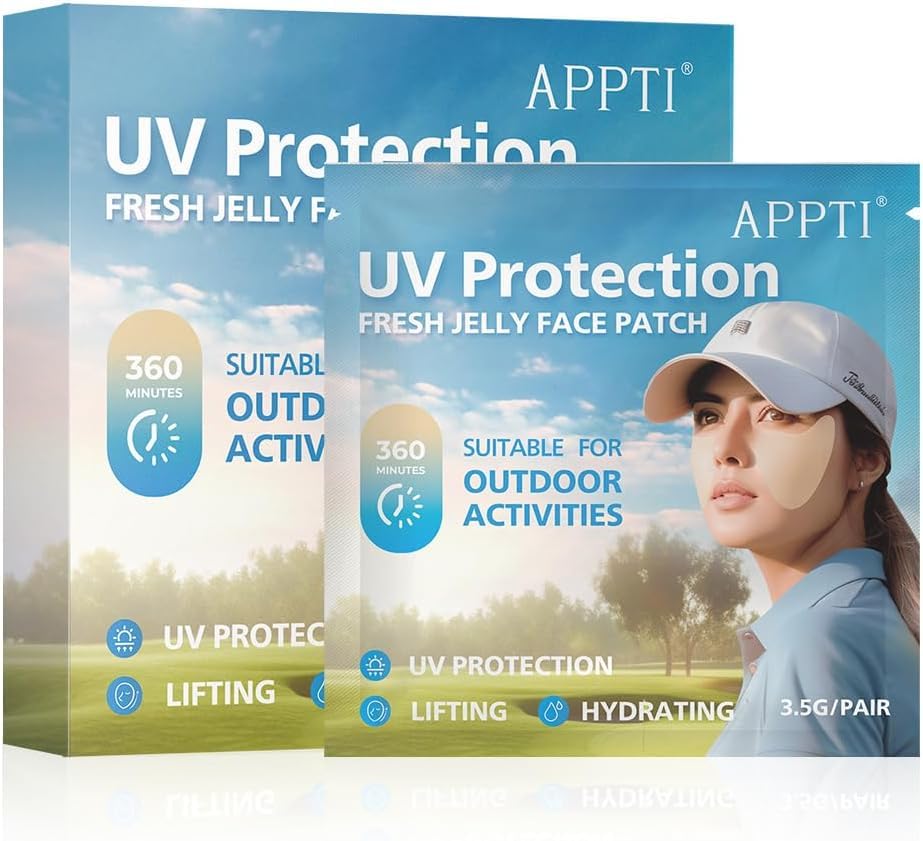 APPTI 5 Paar Golf Patches, Outdoor Gesichtspflaster, Außenbereich Gesichtsmaske, Feuchtigkeitsspendende Hautpflege Sonnenschutz Patches, geeignet für Outdoor-Aktivitäten 5 Stück(5 Stück)