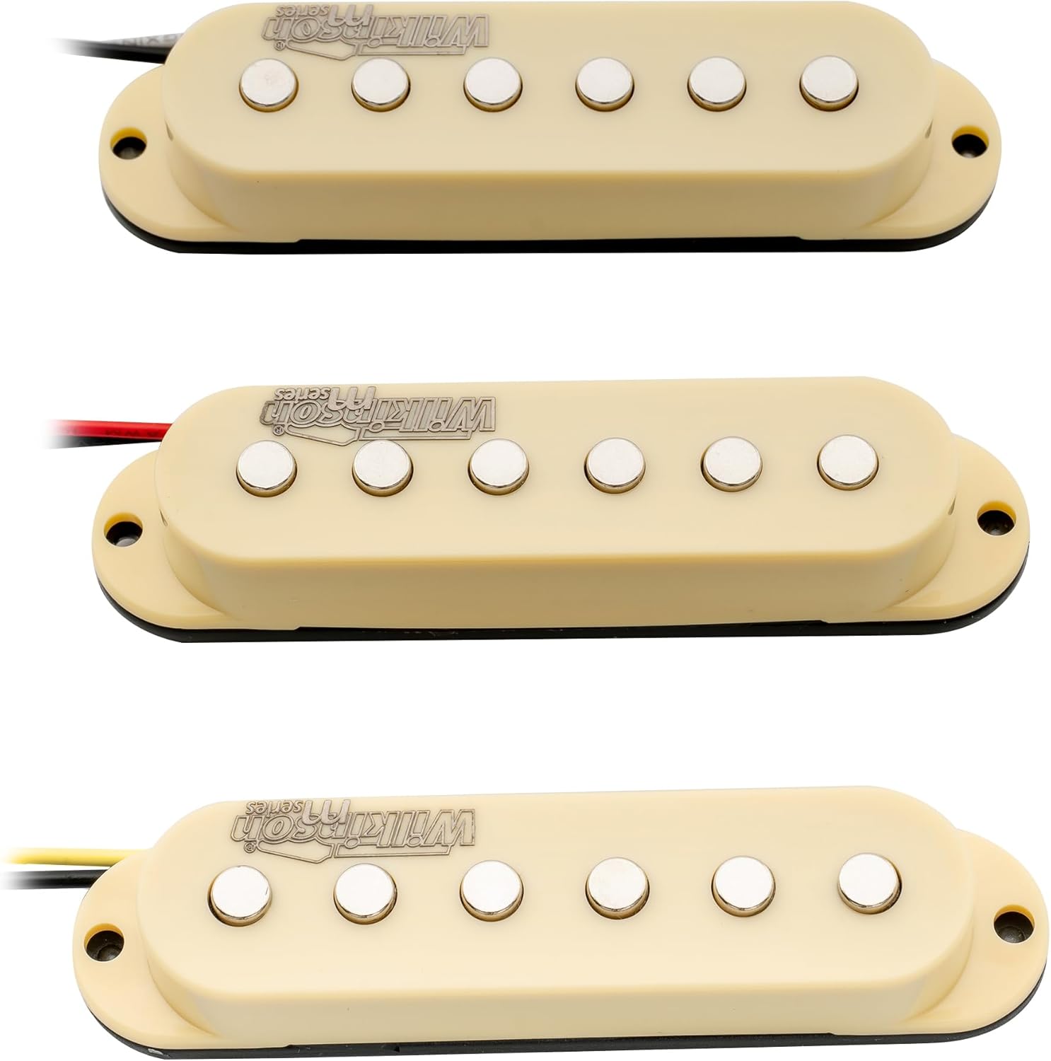 Wilkinson High Output Ceramic ST Strat Single Coil Pickups Set for Stratocaster Electric Guitar, Cream