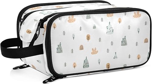 Wudan Forest Trees Cosmetics Bag Lightweight Large Pencil Case for Makeup Brush 11 x 7 Inches