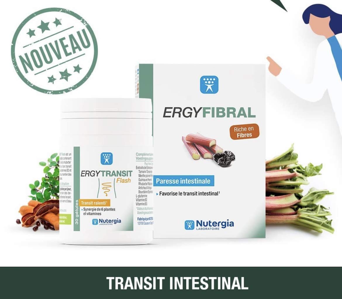 ERGYFIBRAL Cubes à mâcher à base de fruits et plantes riches en fibres et magnésium.- Nutergia - Lot de 2 Boites de 12 Cubes (2)