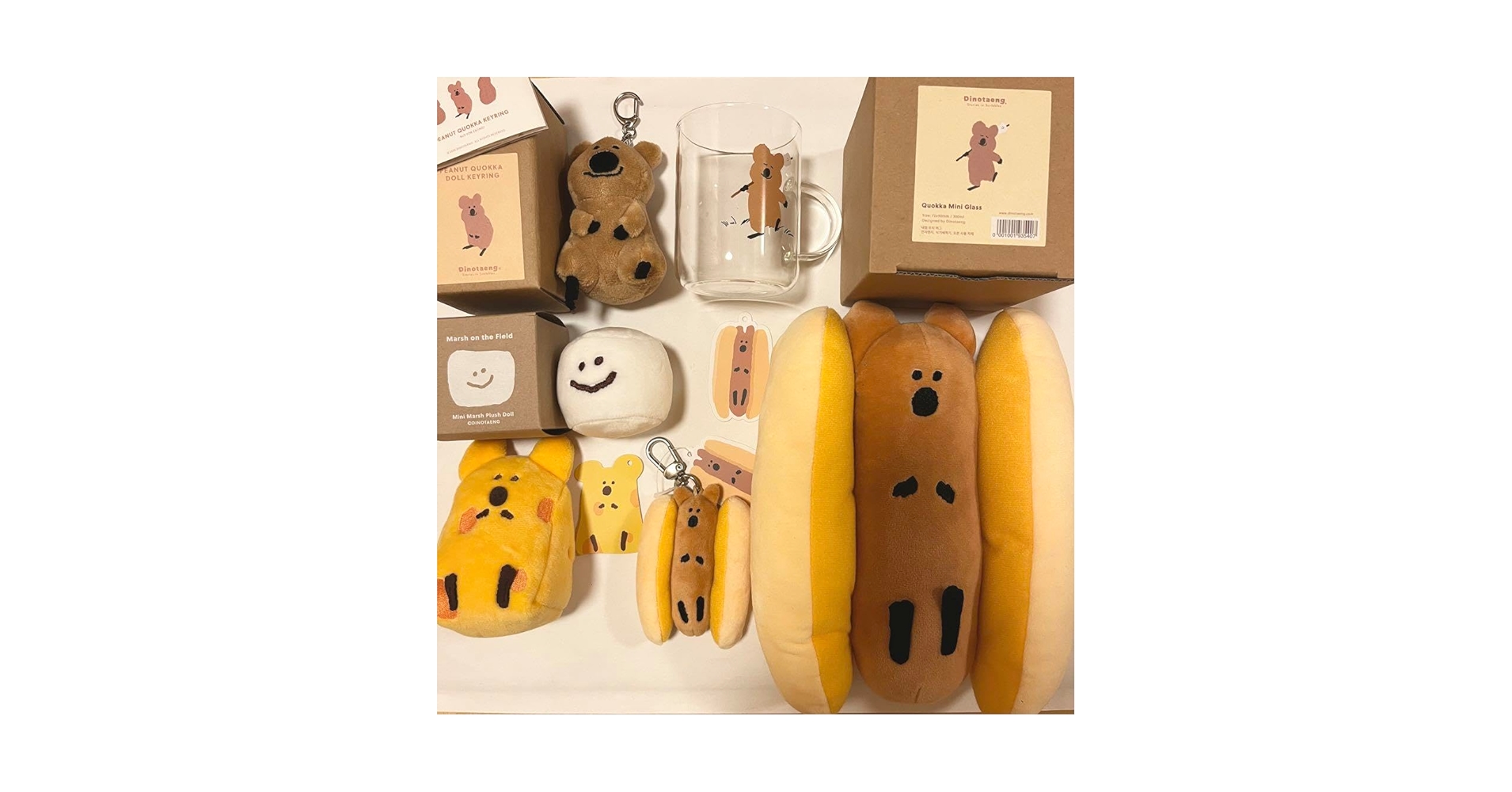 ダイノテン Dinotaeng 韓国 クオッカ ぬいぐるみ 人形 キーリング クオッカ＆ボボ ぬいぐるみ キーホルダー QUOKKA & BOBO
