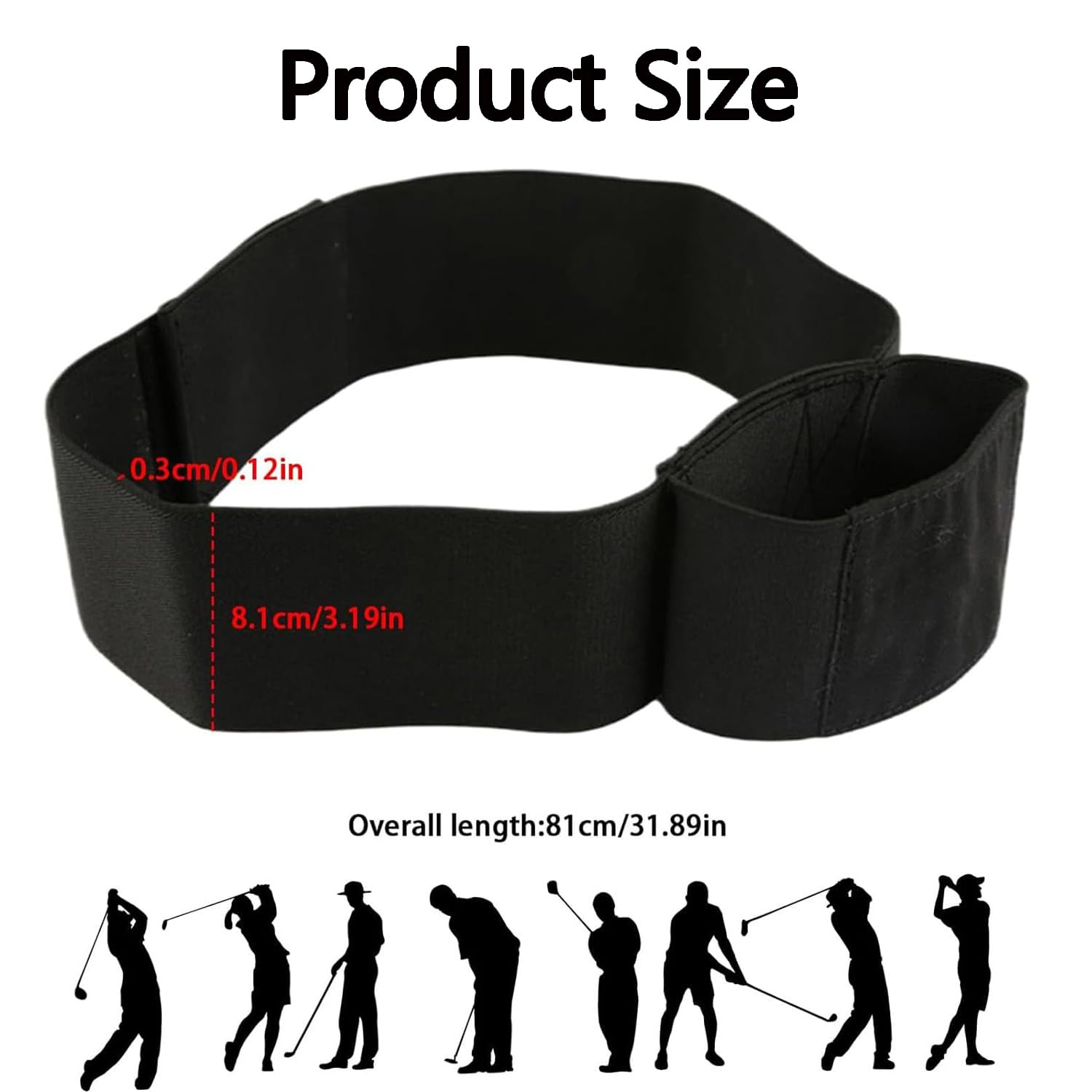 Meiso Brazalete de entrenamiento para golf ajustable corrección swing elástico nailon