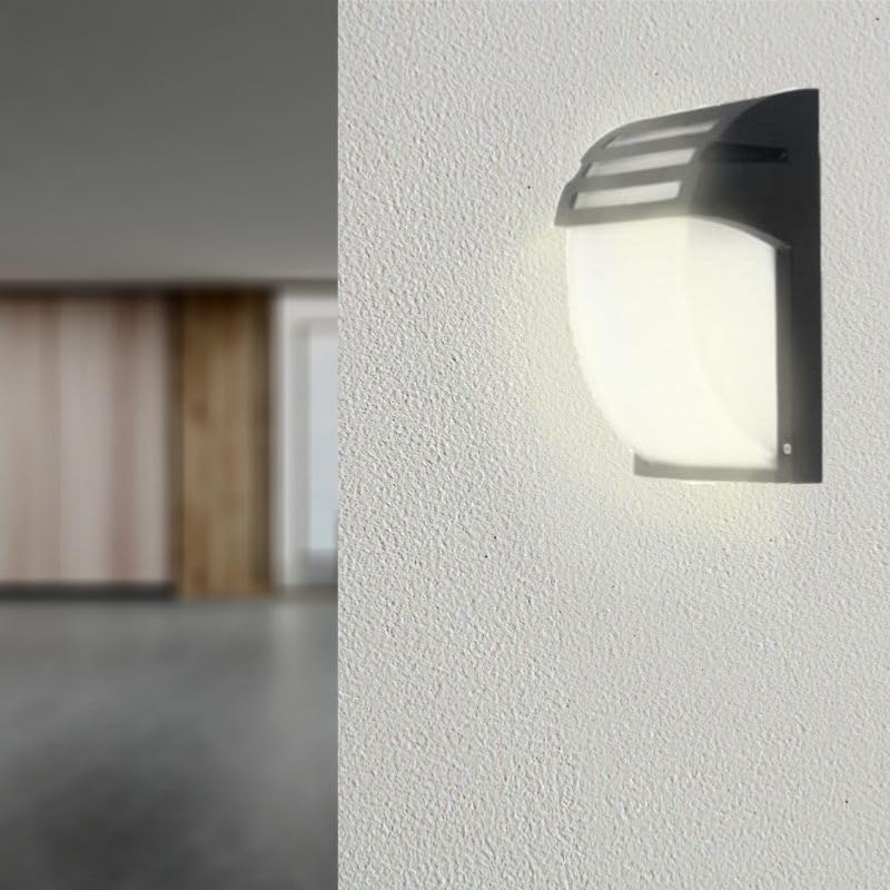 SILAMP Applique Murale Noire LED IP44 pour ampoule E27