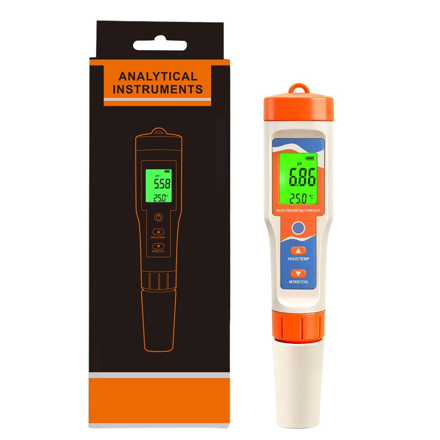 Tester di qualità dell'acqua pHmetro TDS EC ORP Penna digitale for tester 7 in 1 for piscina Spa Acquario coltura idroponica