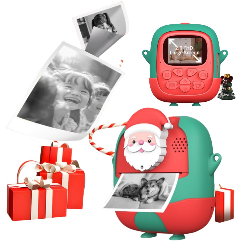 Children's camera instant photo printer, equipped with 32G card and printing paper