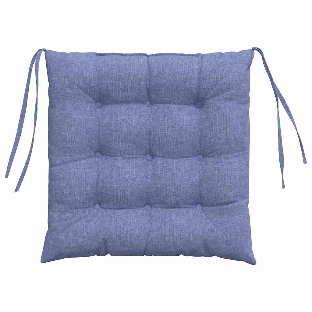 Cuscini da seduta 4 pezzi, 40 x 40 x 6 cm, tessuto blu denim
