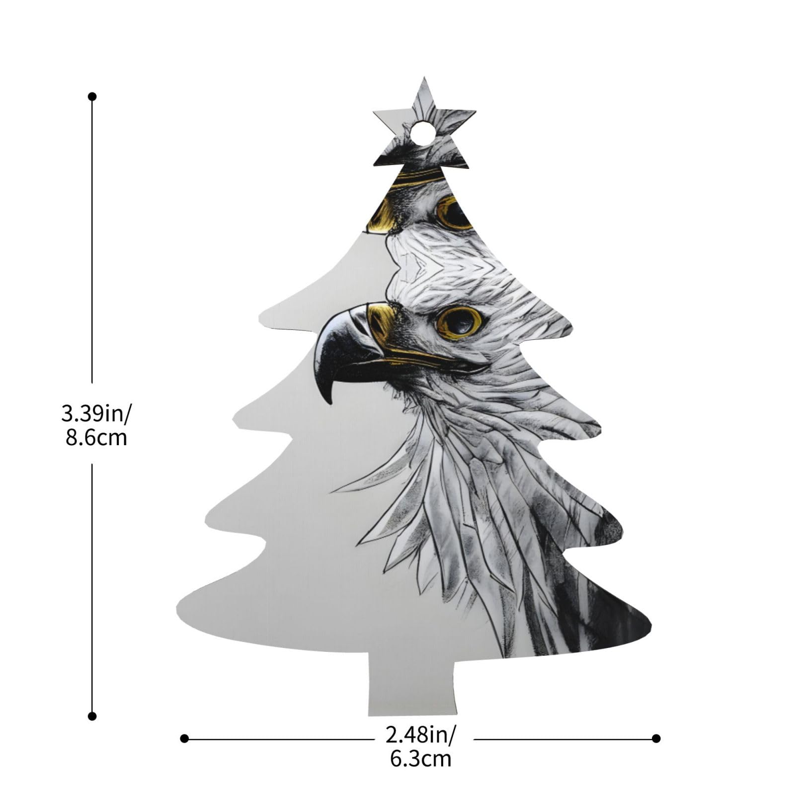 Sketching an Eagle Lot de 6 décorations de Noël scandinaves en bois naturel pour sapin de Noël rustique et confortable