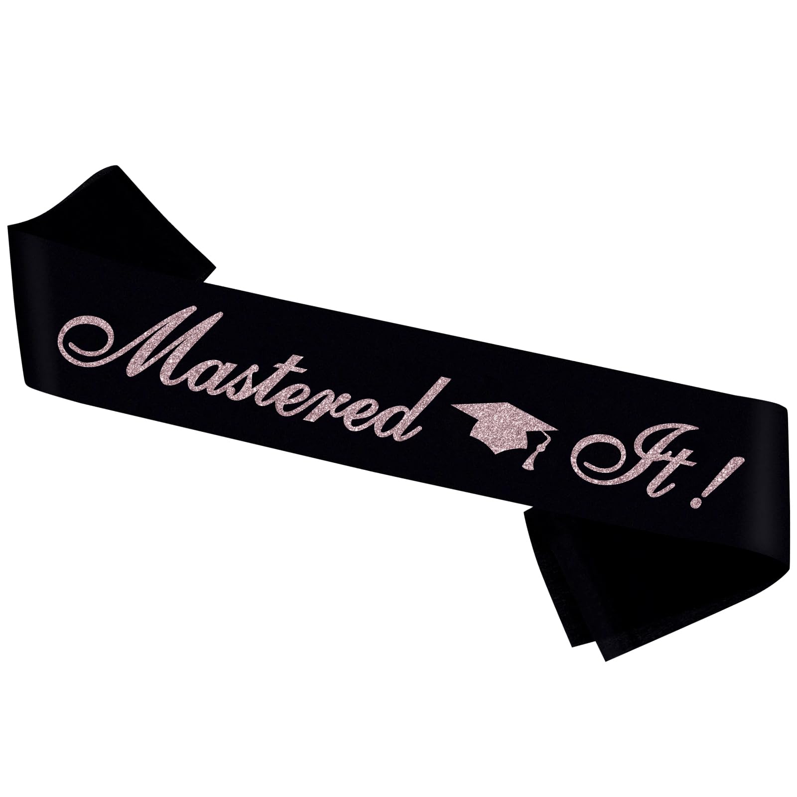 Mastered It Sash, Black Sash with Rose Gold Foil Congratulations Decor,Congrats Grad Party Decorations,Class of 2025 Graduation Sash