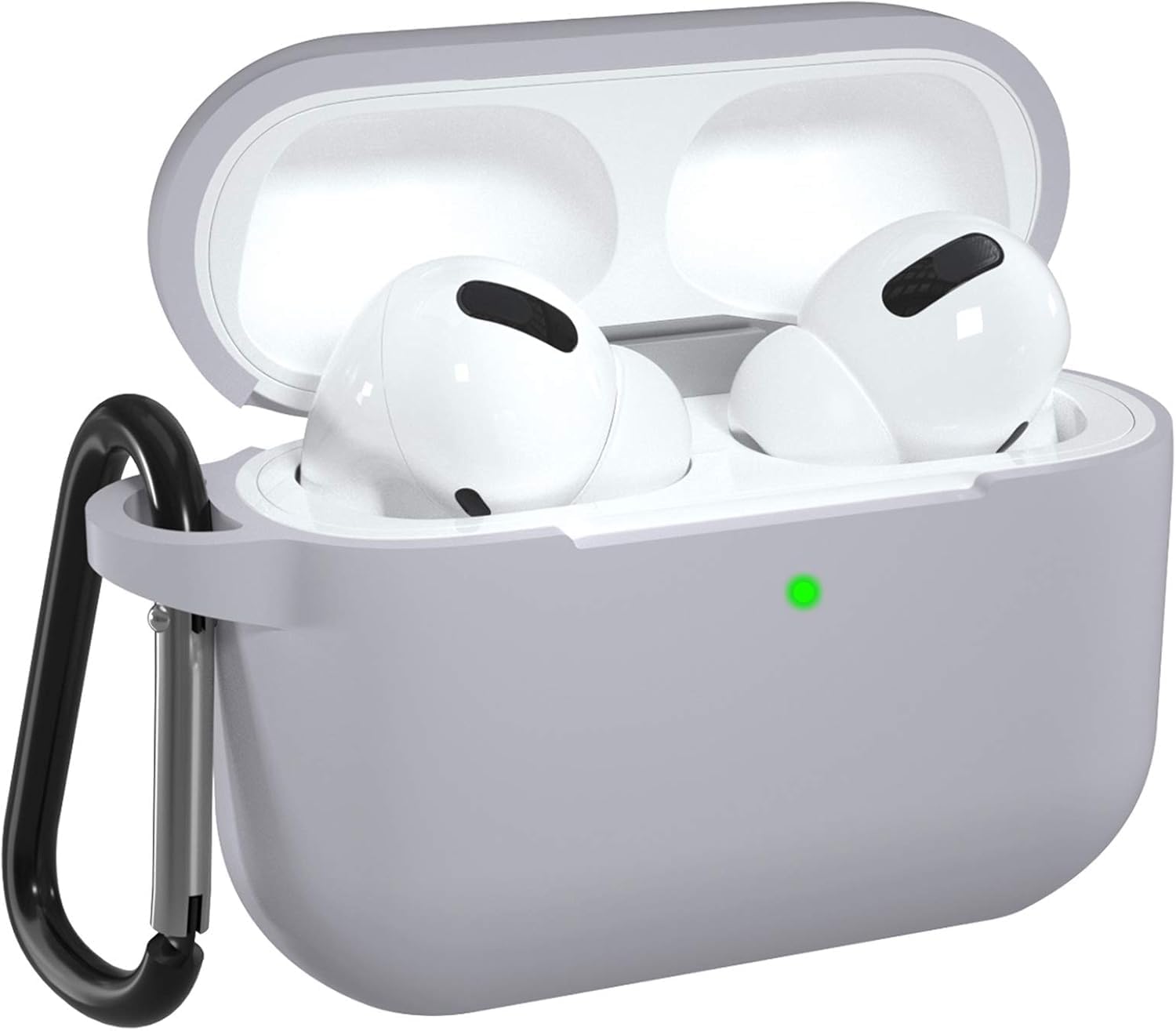Earphone Case Cover Compatible with Airpod Pro 2 & Airpods Pro with Keychain Silicone TWS | Shock Ressitant Full Protection LED Visible (Grey)-image-17