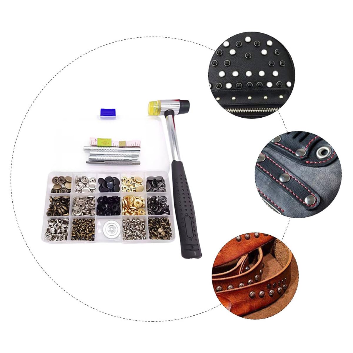 Ensemble de Boutons-pression en Laiton Rond 50 Sets 12, 5 Mm