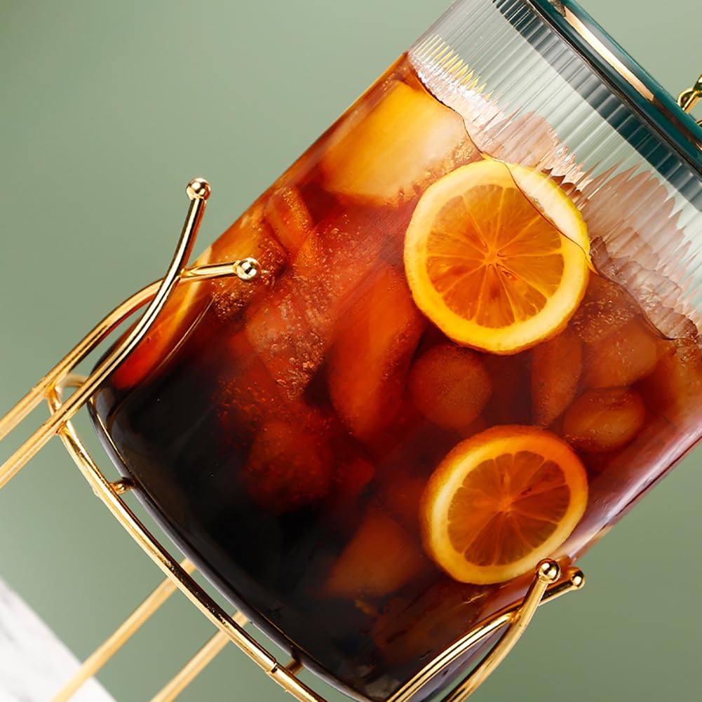 Dispensador de bebidas de 3 litros con tapa de vidrio y espiga a prueba de fugas, dispensador de bebidas de gran capacidad para fiestas y uso diario, boca ancha para un fácil llenado, incluye 4 l