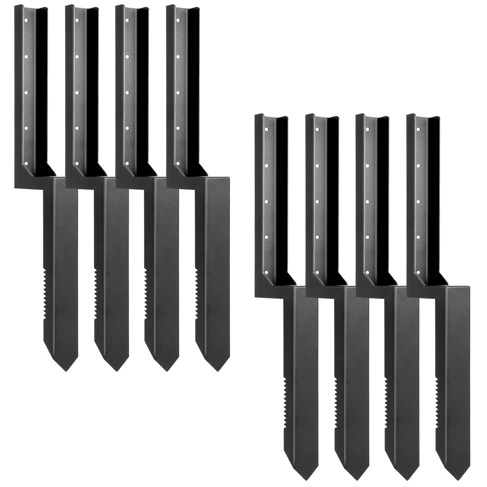 GOUZIBHD Fence Post Repair Kit Quick Fix Broken Leaning 4x4/6x6 Wood Posts Support with One Piece Steel Anchor Stakes Post Anchor Ground Spike Fence Post Anchor Ground Spike(Color:8pack)