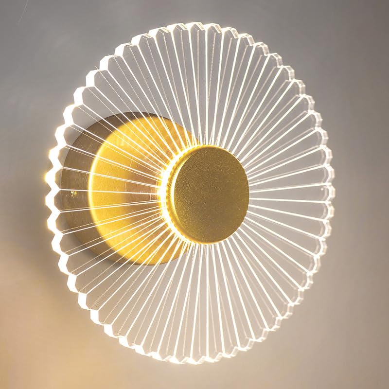 Image of Spiral Pattern 3-in-1 LED Wall Light Decorative Lamp with Golden Center Artistic Accent Lighting for Living Room Bedroom Hallway & Home Decor (Aurora Glow Modern Wall Light, Pack of 1)