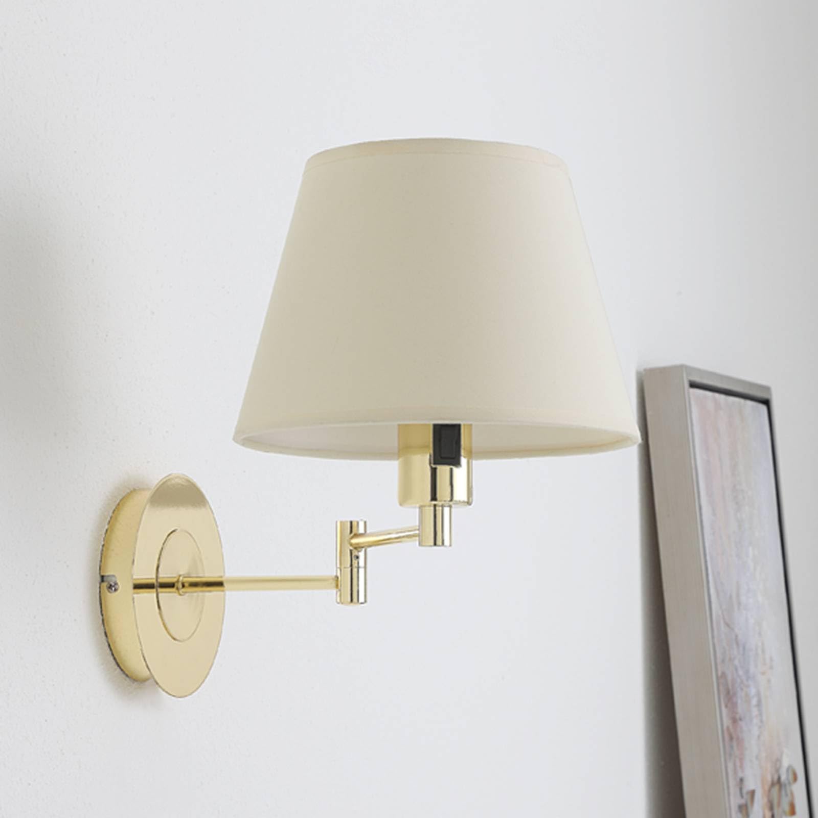 Lámpara de pared 'Pola' (Moderno) en Blanco hecho de Textura, Tela, Tejido, Seda e.o. para Salón & Comedor (1 llama, E27) de Lindby | lámparas de pared textiles, aplique