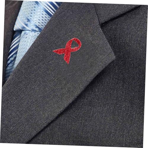 Broche ruban rouge anti-chute avec épingle robuste en strass pour fixer sur vos vêtements - 3