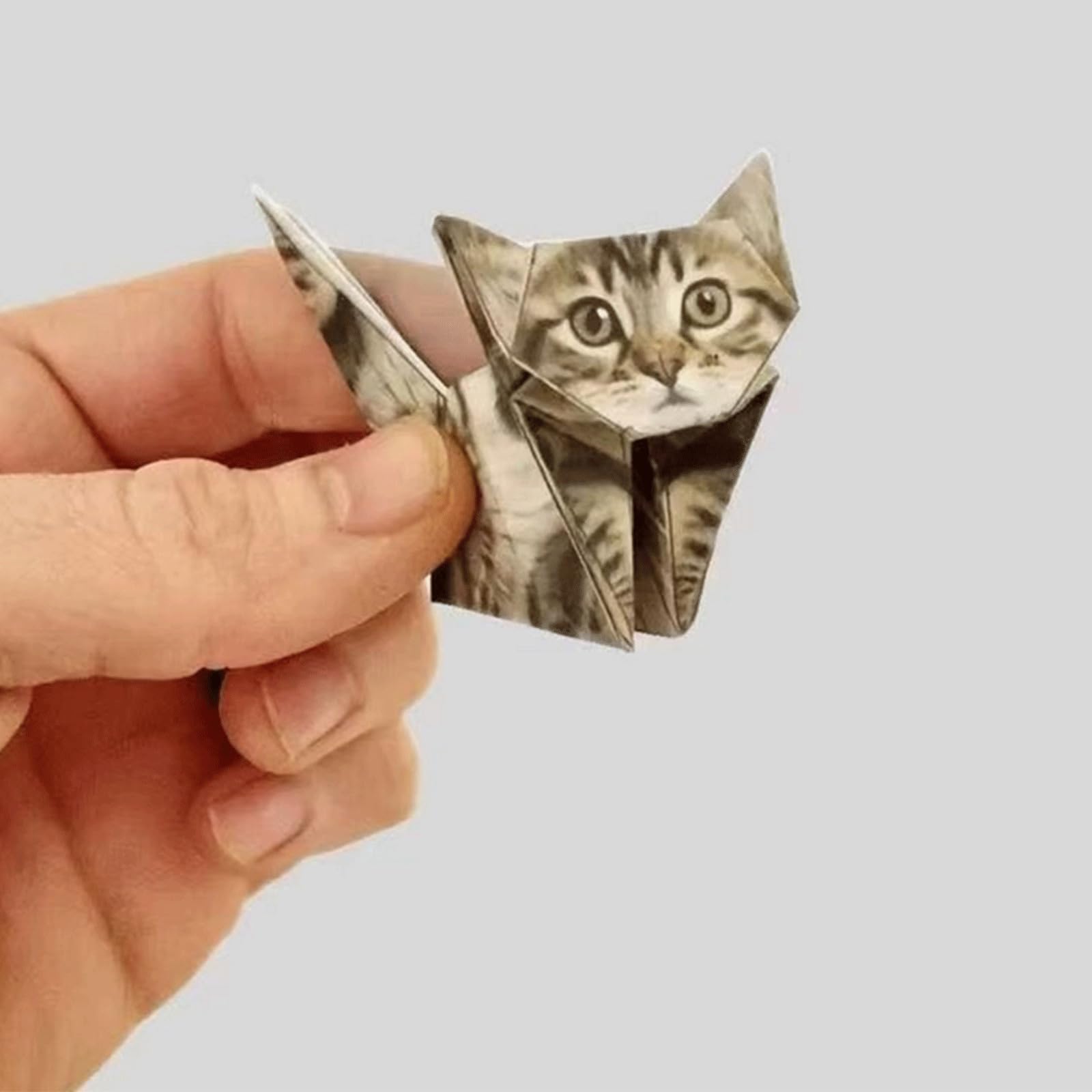 rflaueo 2pcs DIY Paper Cats Origami Kit 2pcs DIY Paper 3D Origami Kit Handmade Cat Desk Decoration Gift (Cats)(U353-2) - Image 3