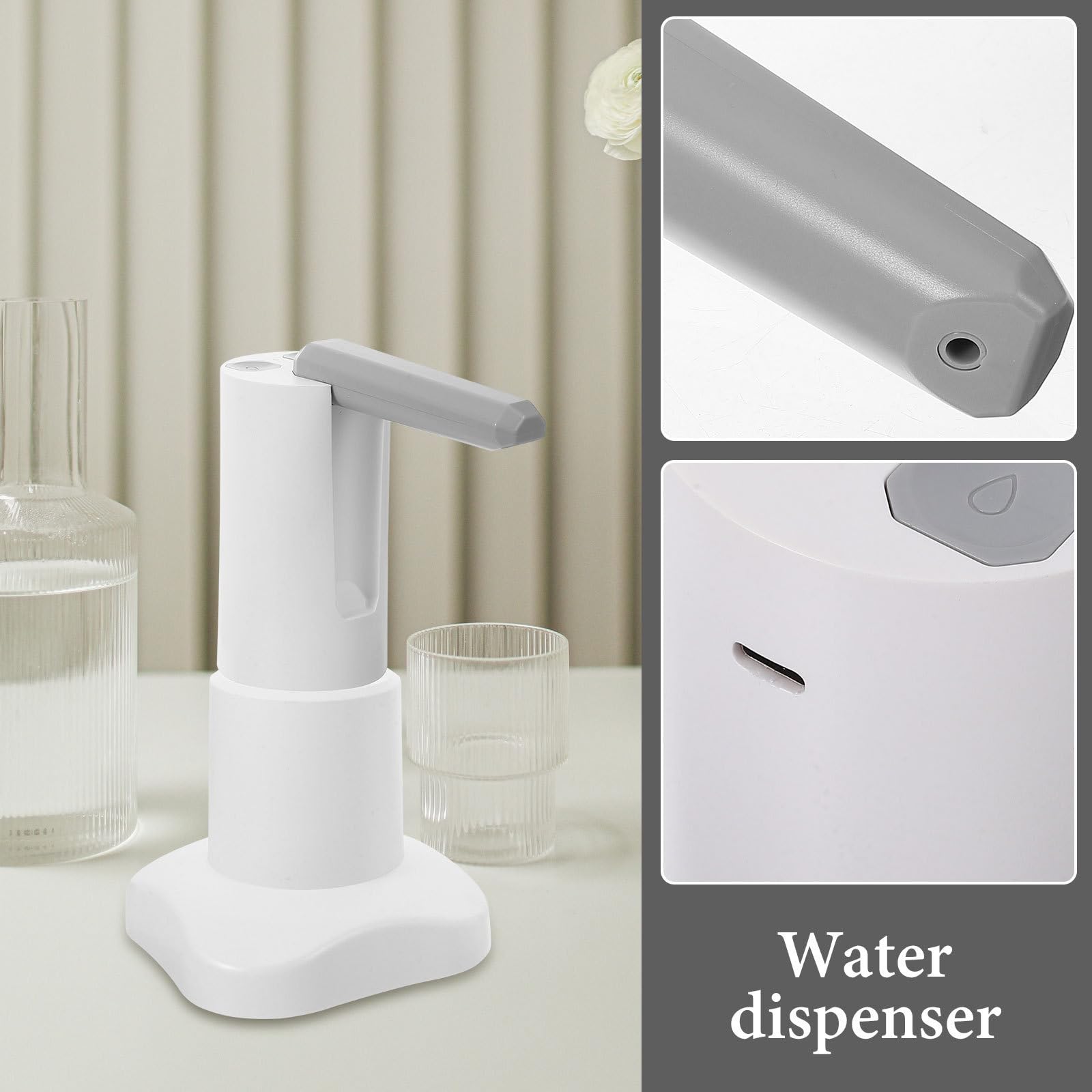 Dispensador Eléctrico de Agua Embotellada Batería, Blanco