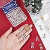 SUNNYCLUE 1Boîte 50Pièces Breloques de Cerf de Noël Breloques de Renne en Argent Antique Cerf Petite Tête de Wapiti Breloque Animale Bois de Cerf Mignon Animaux Breloques en Alliage Breloques pour la #2
