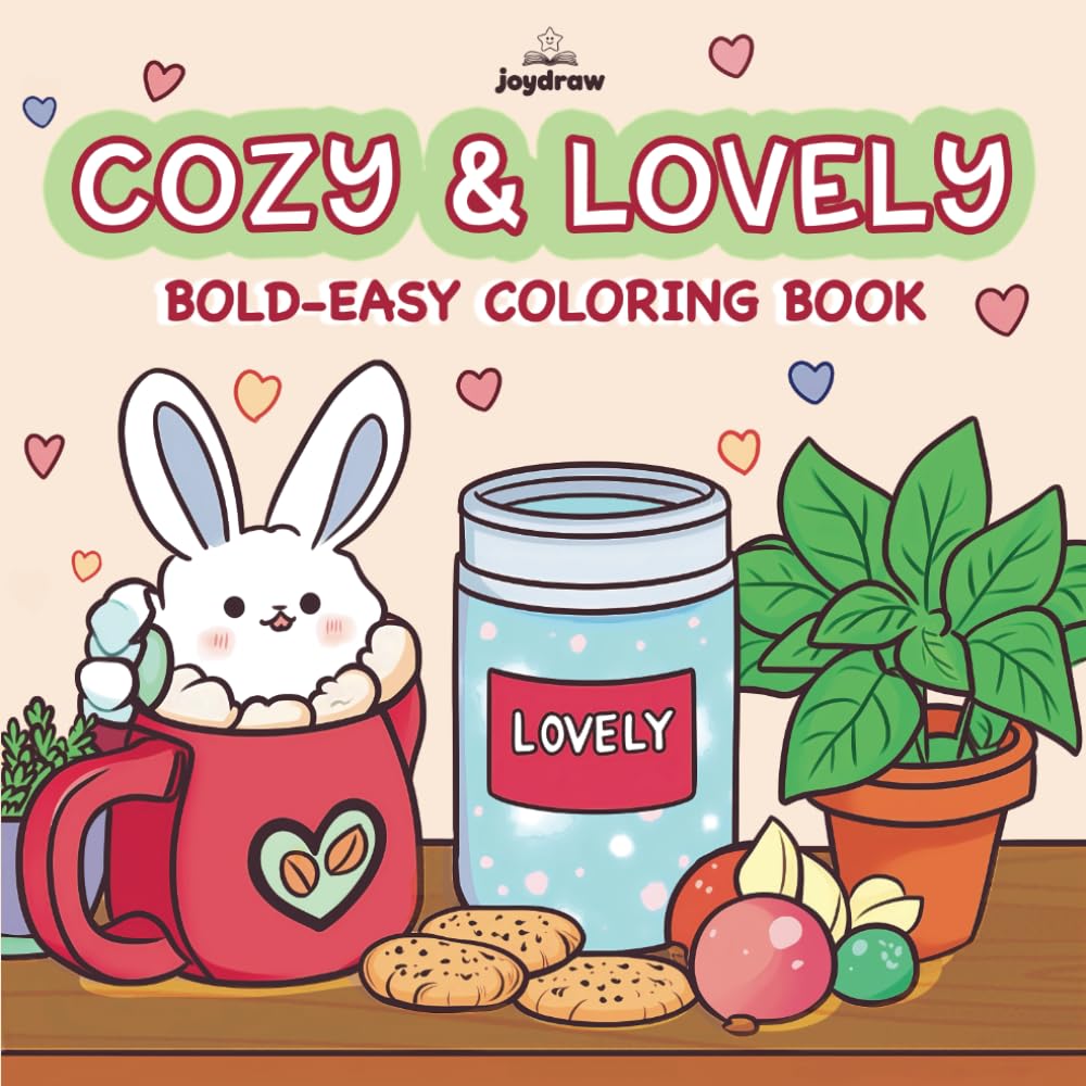 Cozy & Lovely: A Cozy Coloring Book for Adults and Teens with Bold and Easy Hygge Inspired Designs for Relaxation (Cute and Cozy Coloring Book)