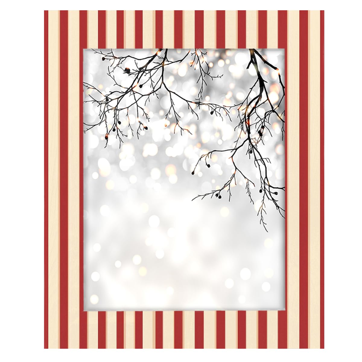 Photo 1 of YPPAHHHH Red White Stripes 11x14 Picture Frame Wood Photo Frames Display Photos 10x13 with Mat or 11x14 Without Mat for Wall Mounting or Tabletop Display for Home Gallery Decor