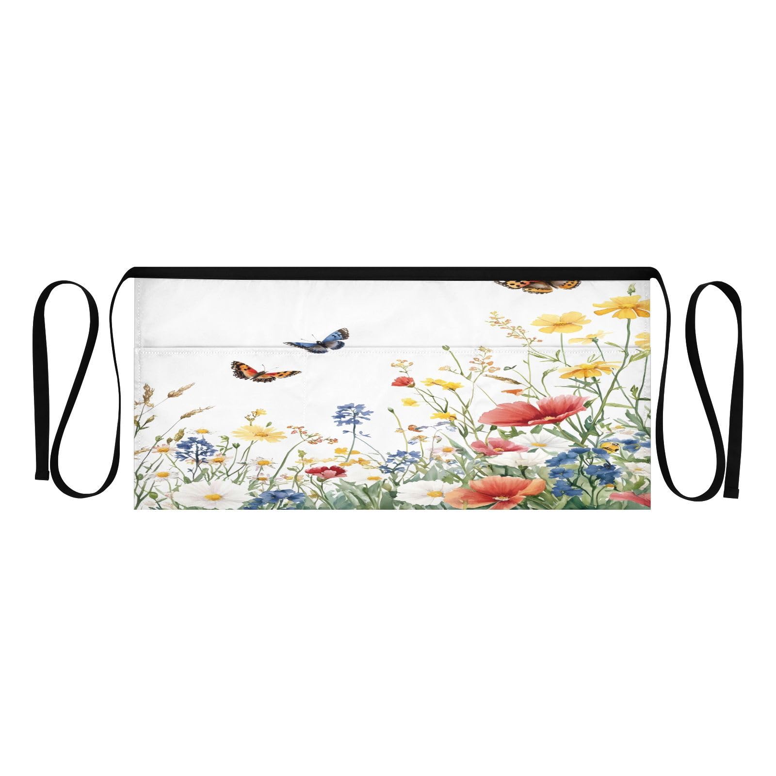 Kigai Wildflowers Server Aprons for Men Women Water & Oil Resistant Waitress Waiter Waist Apron with 3 Pockets