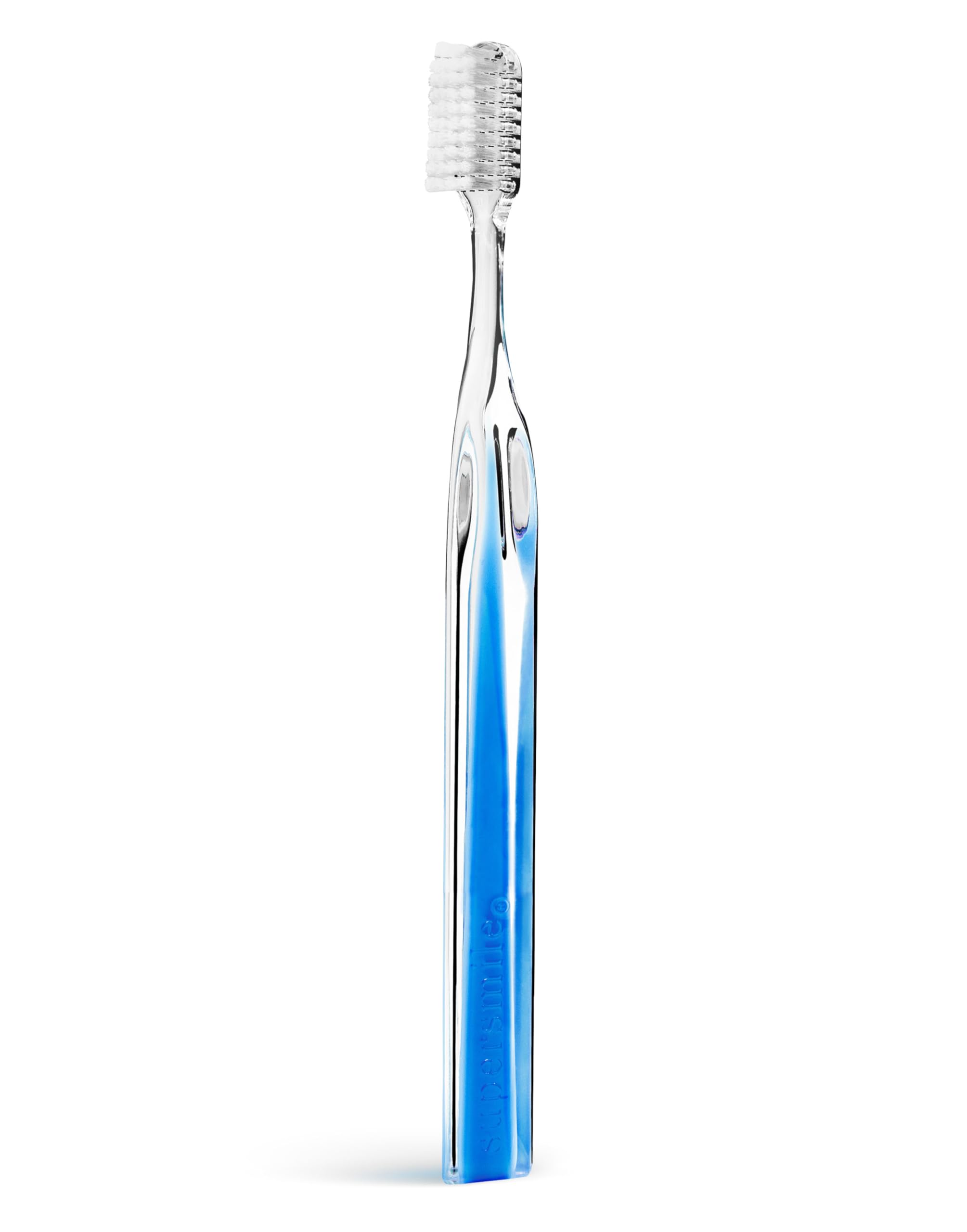 Supersmile Crystal Collection Toothbrush - Whitening Tooth Brush w/Ergonomic Handle - Patented 45° Soft Nylon Bristle Tooth Brushes for Adults & Children