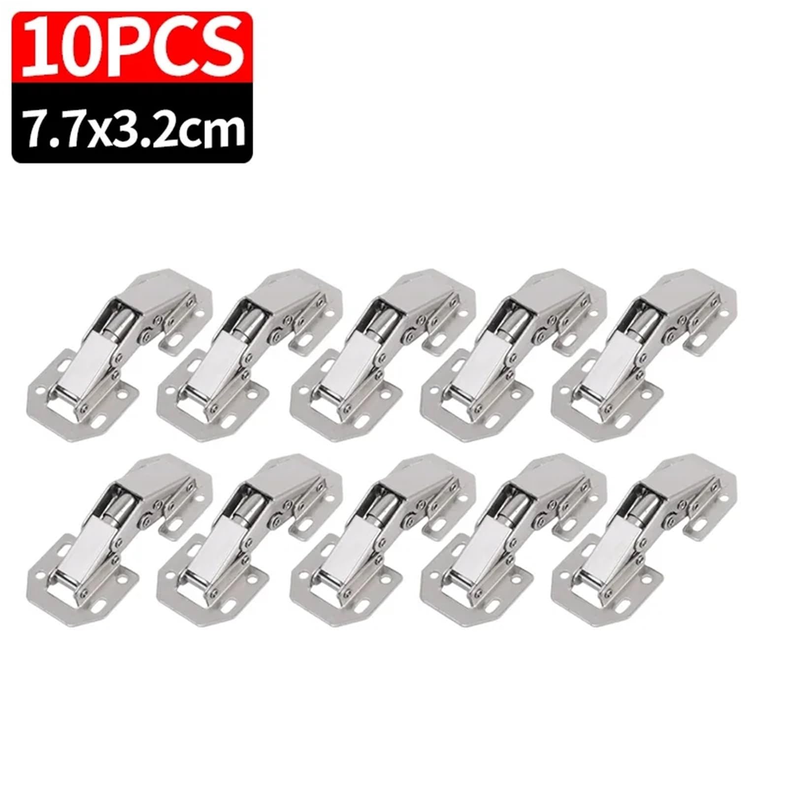 Zawiasy meblowe ze stali 90 stopni – hydrauliczny zawias z cichym domykiem, bez wiercenia, do mebli kuchennych i łazienkowych(10pcs)