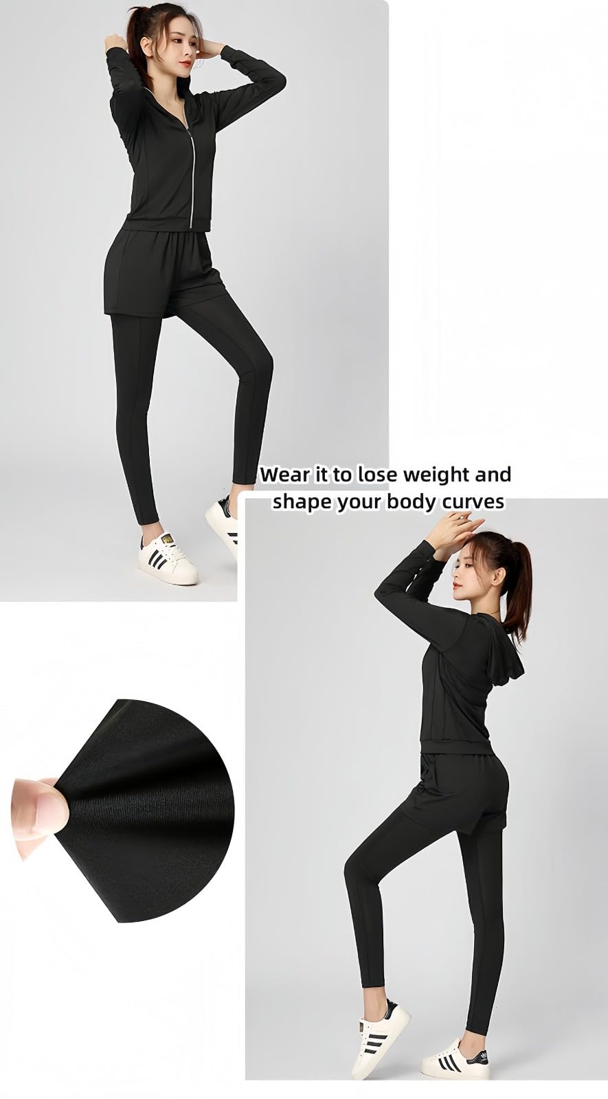 Damski rozciągliwy krój joga zestaw ubrań Crop Top + legginsy 4 szt. kombinezon treningowy fitness odzież sportowa