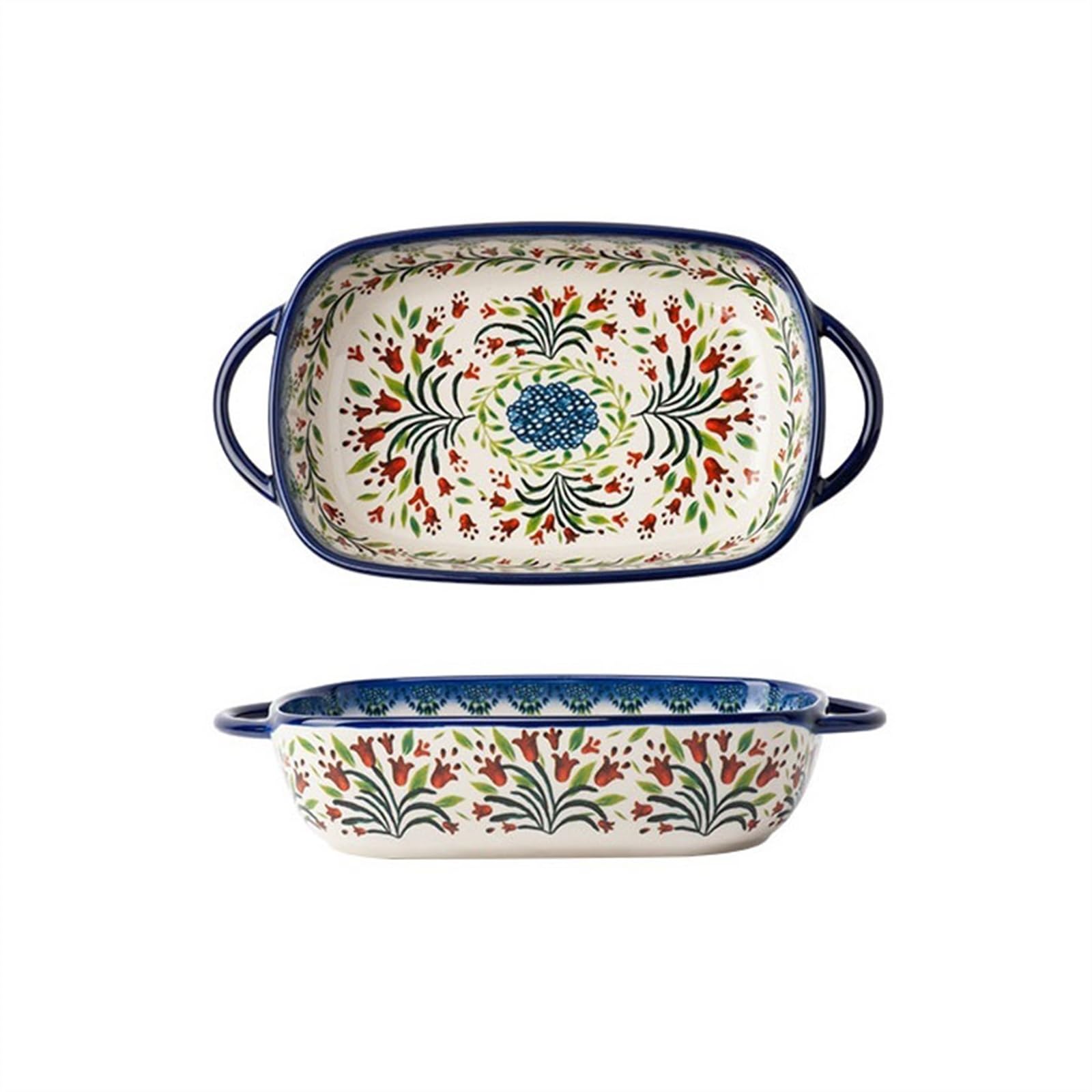 Versátil Cuenco for hornear de doble oreja, plato for, cerámica for el hogar(19.5cm)