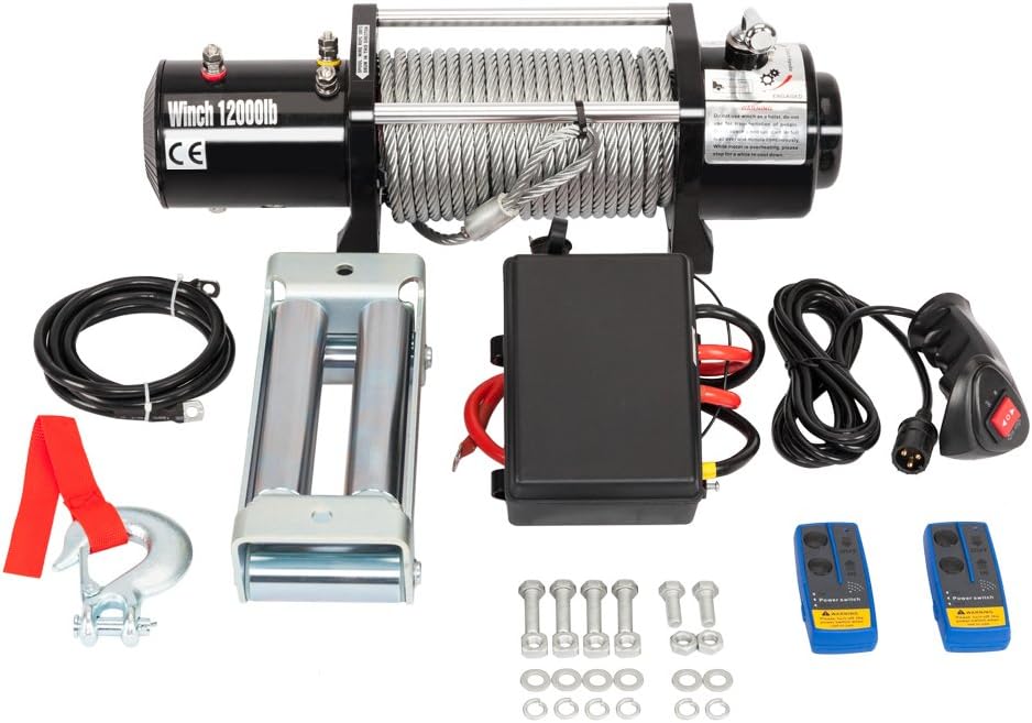 Classic Electric Recovery Winch 12000lbs 12V for Truck SUV Car With 2 Durable Wireless Remote Control Kit : Industrial & Scientific