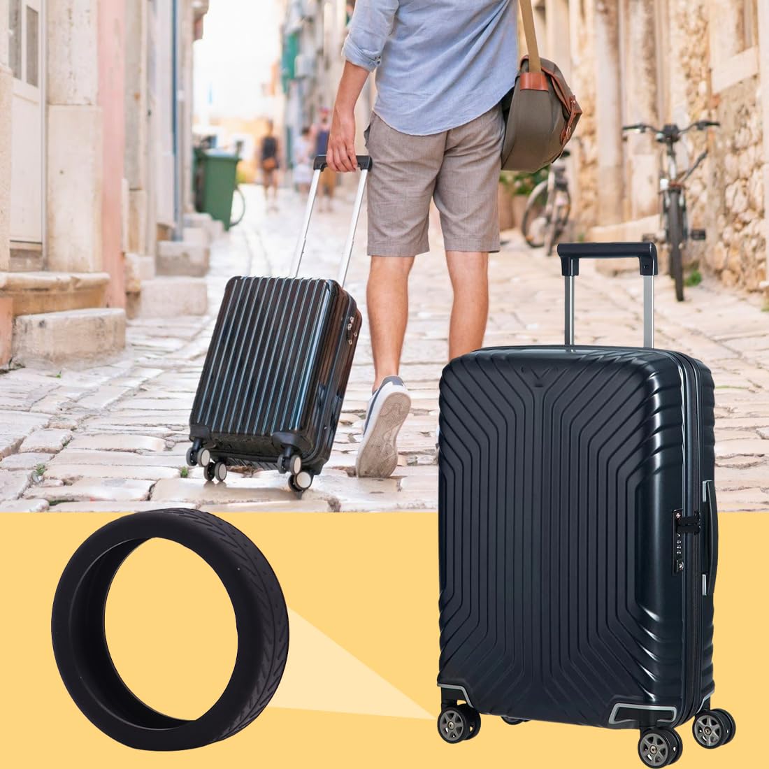 PATIKIL Bagagli Ruote Copertura 8 Pacco Silicone Trasporto Su