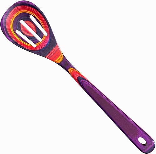 Totally Bamboo Baltique Waikiki Collection - Cuchara de cocina ranurada de madera de 12-12", segura para antiadherente