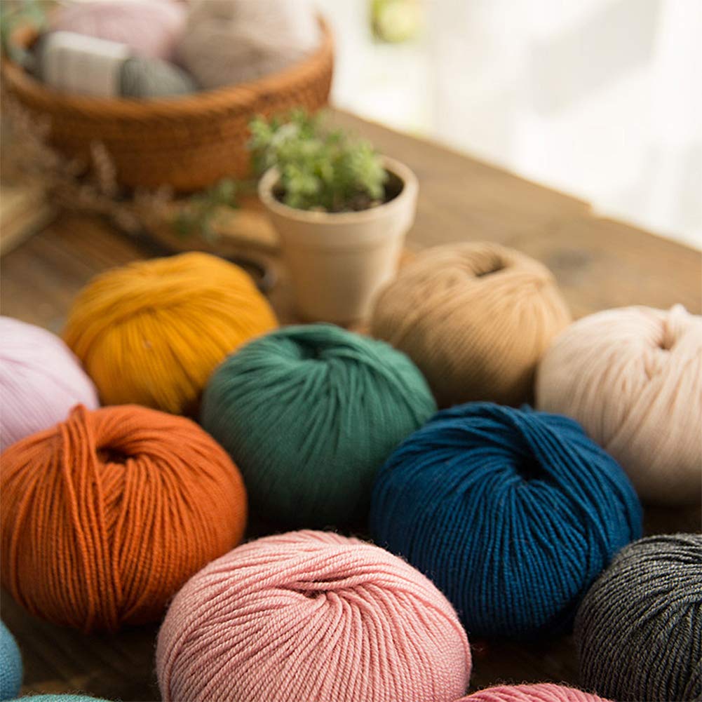 300G Cuatro hebras de Lana Merino Hilado para Hacer Punto y Ganchillo, suéter del bebé Sombrero de la Bufanda 38 Colores Disponibles,14