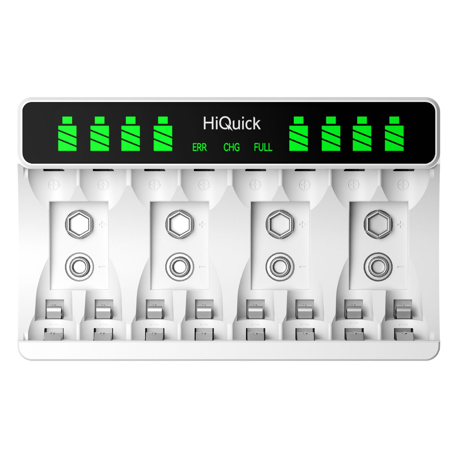 LCD 8-slot Battery Charger for AA & AAA Rechargeable Batteries, 5V 2A Type C Input, Intelligent Battery Detection Technology, AA AAA Battery Charger