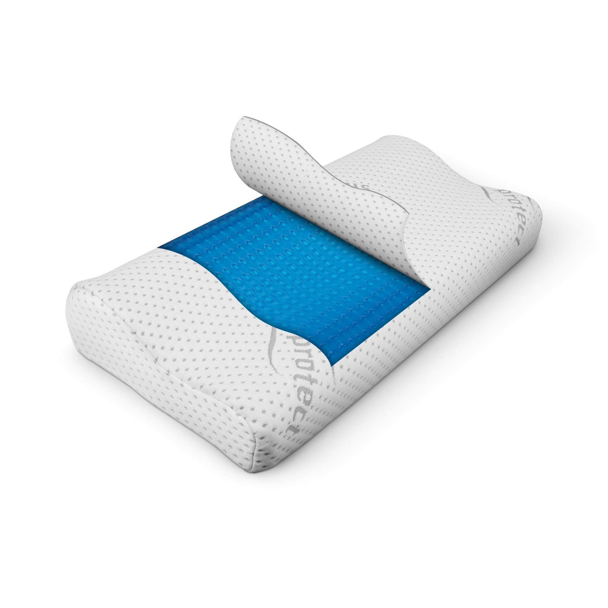 Bestlivings Cuscino cervicale in memory foam (cuscino cervicale con inserto in gel/60 x 30 x 10 cm), cuscino viscoelastico, rivestimento Silver Protect, antimicrobico rimovibile, Öko-Tex