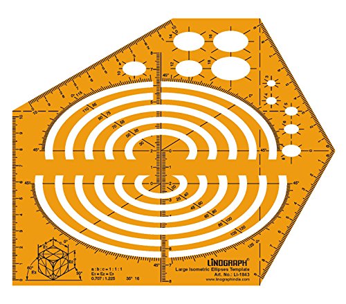 Large Isometric Ellipses Template Projection Drafting And Design Template Stencil Symbols Technical Drawing Scale