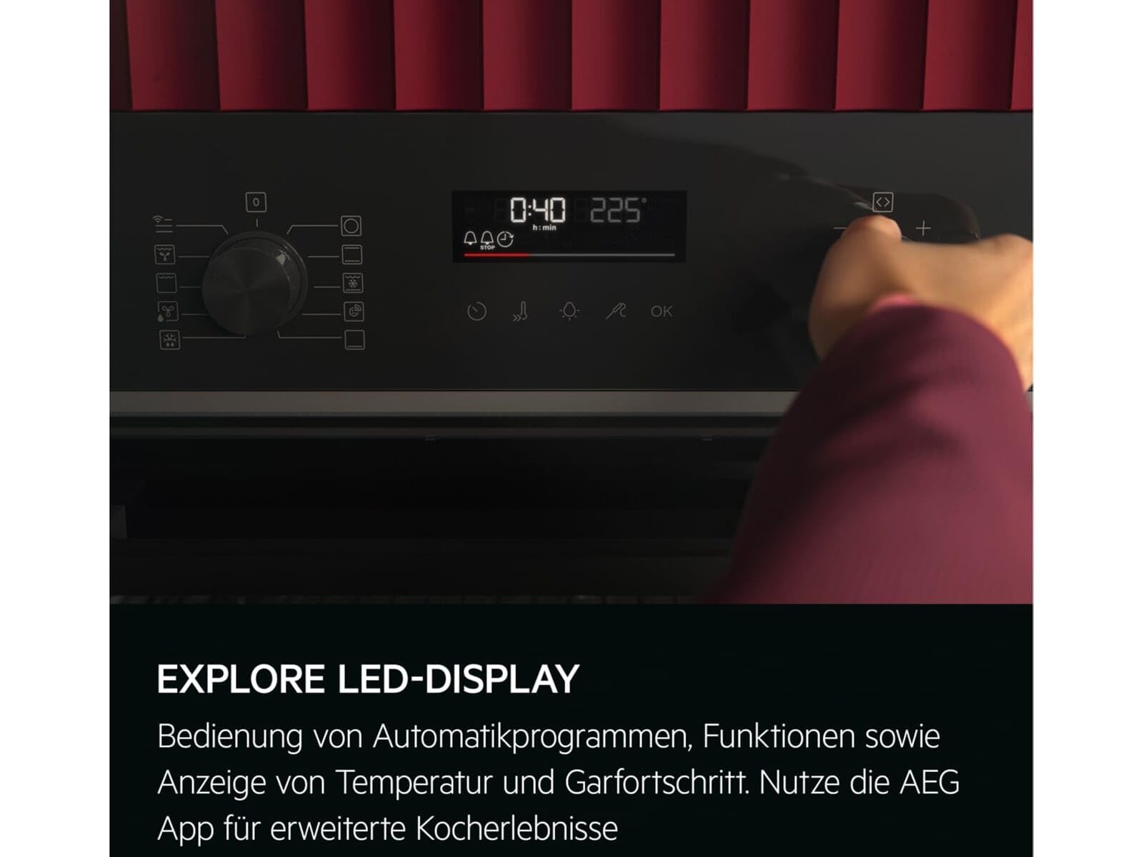 AEG NKO5N40K Kompaktbackofen mit Mikrowelle Schwarz