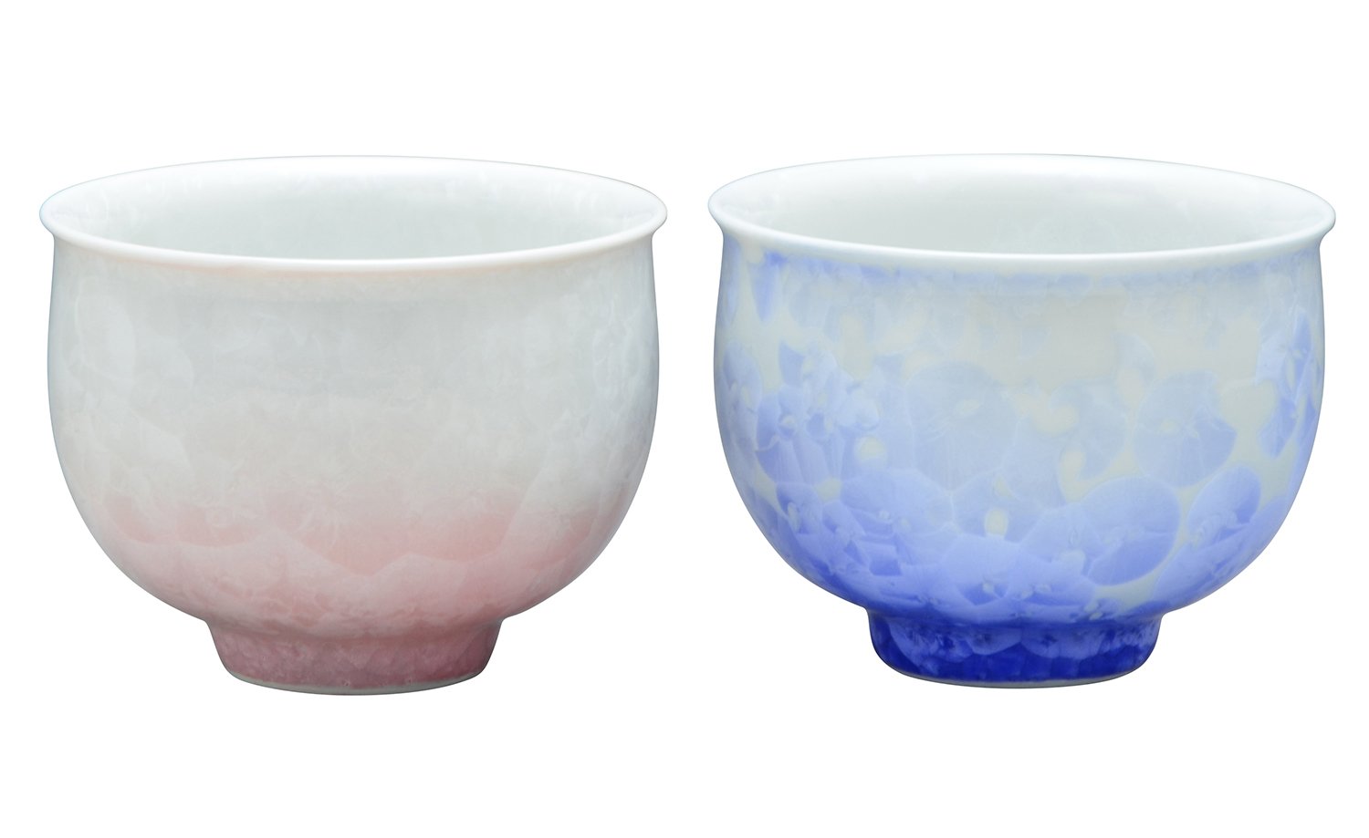 Amazon｜京焼 清水焼 陶あん窯 お茶呑茶碗 ペア 花結晶 (白地青