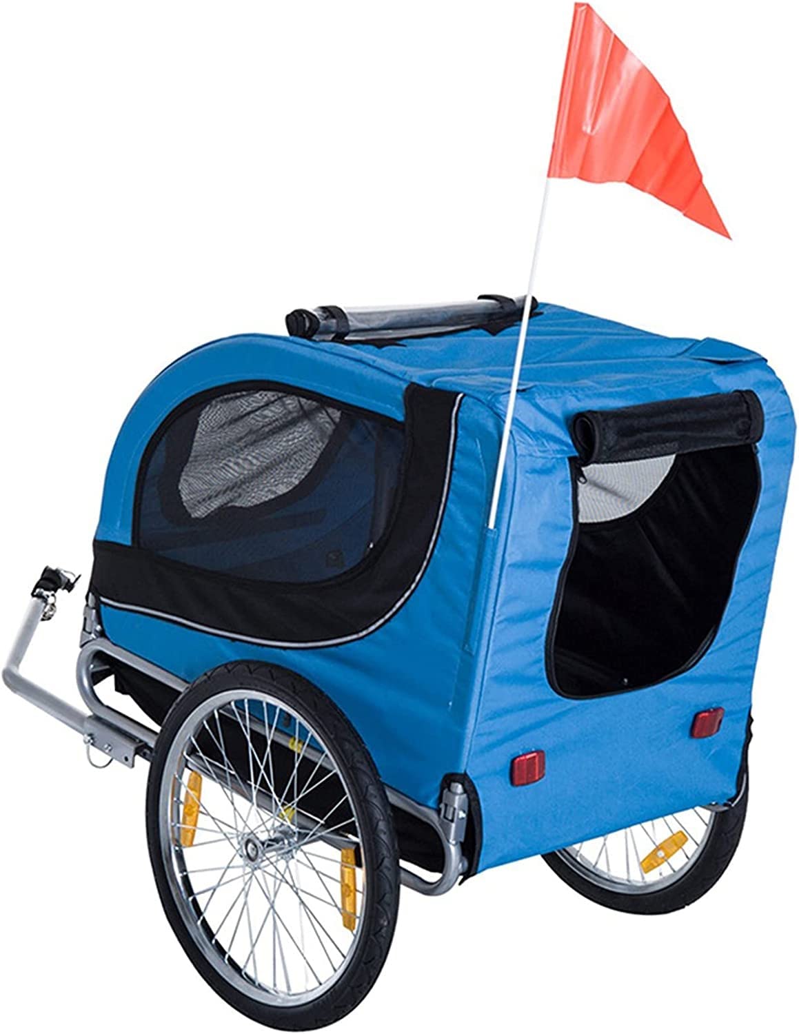 FAXIOAWA Auto portabici, rimorchio da carico per Bicicletta 2 in 1, rimorchio per Cani, deposito Esterno con 2 imbracature di Sicurezza, Trasporto Multifunzionale Robusto