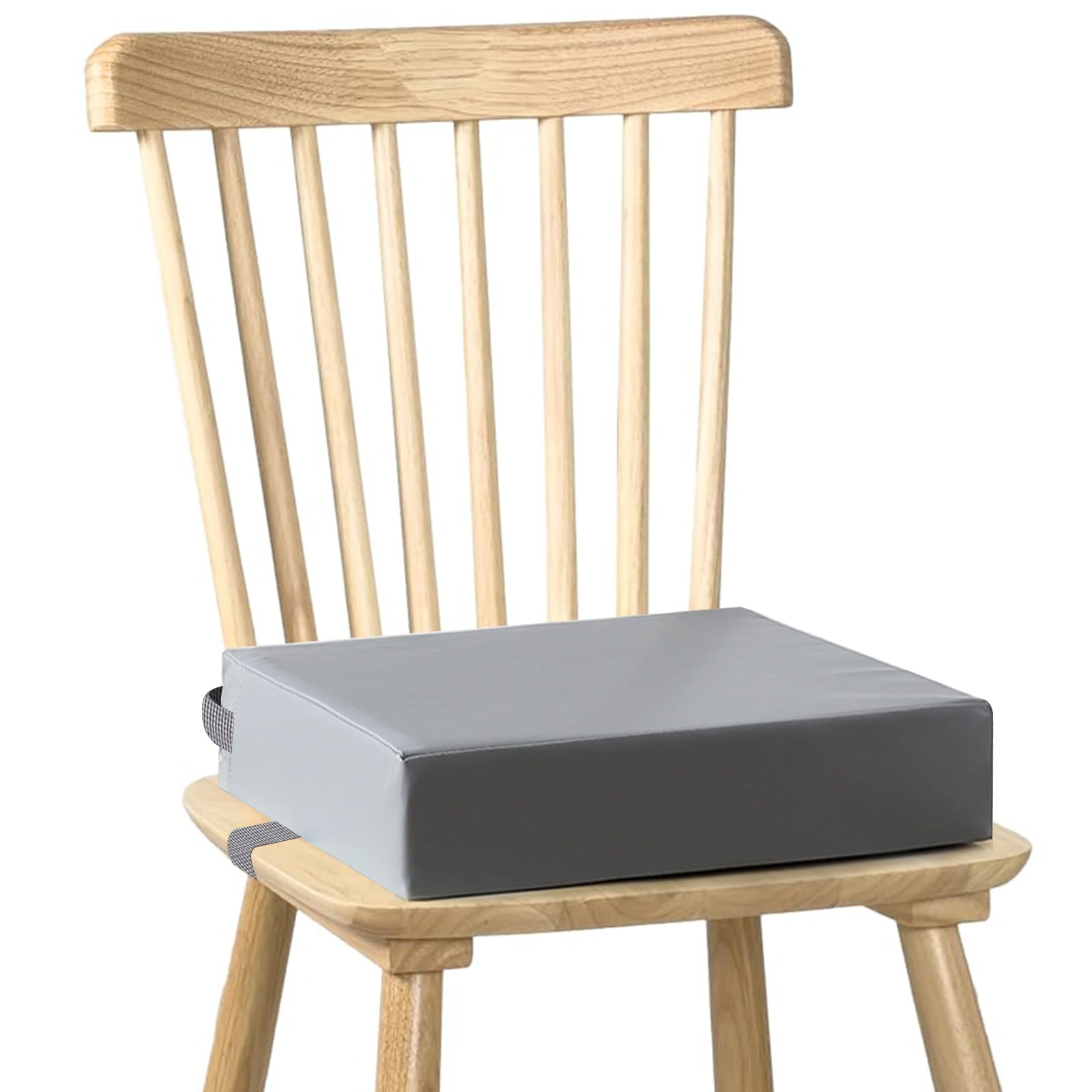 HVIERO Sitzerhöhung Stuhl Kind PU Waschbar Zerlegbar Sitzkissen Kinder Stuhl mit 2 Sicherheitsschnalle Gurt Rutschfeste Stuhlerhöhung Kind für Esstisch Baby Booster Seat (Grau)