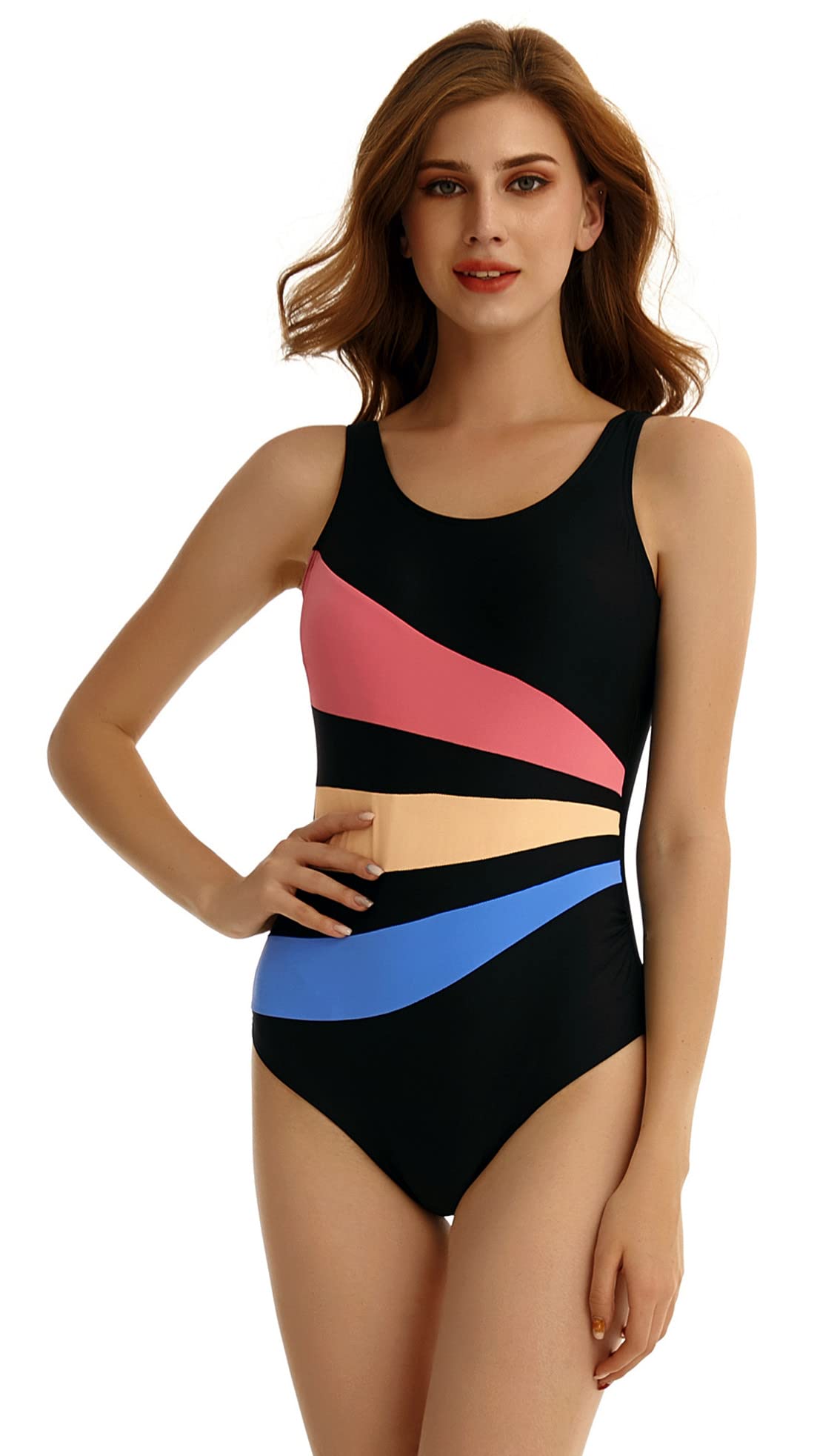 BaJooruly Bañador de Mujer Deportiva Traje de baño Sexy Entrenamiento de bañador Deportivo Control Abdominal Adelgazamiento bañador