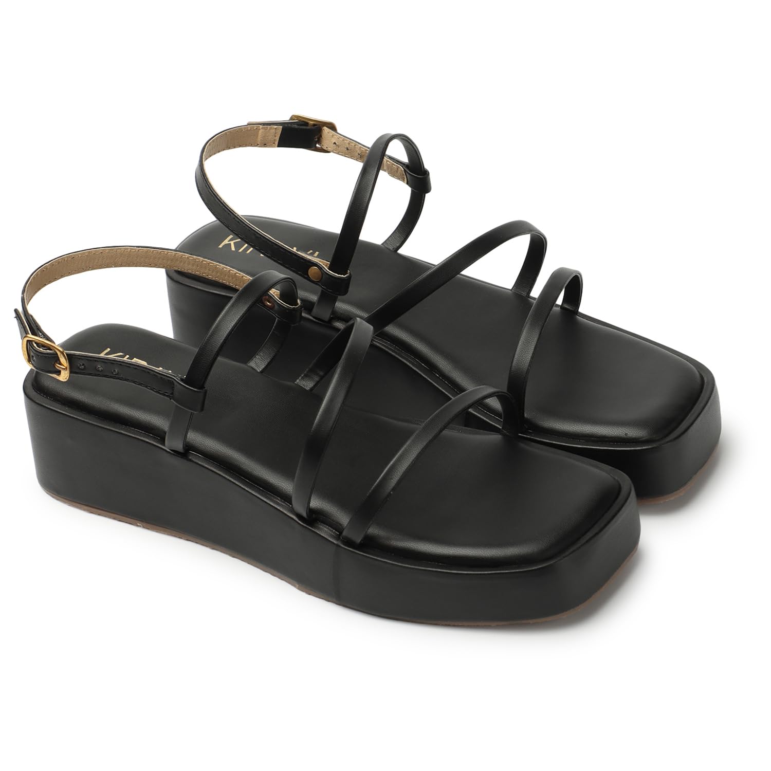 KIRAVI Multi Strap Black Wedge Size 5 (B0CJNTW1V1) Amazon Price History, Amazon Price Tracker